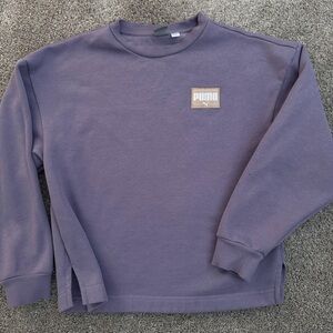 Puma Lavender Top Sweatshirt Long Sleeve Purple S M Smooth hem